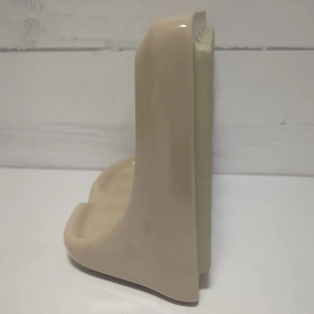 New Olmos Fawn Beige Ceramic Soap Dish Tray Holder Shower Classic Color Retro